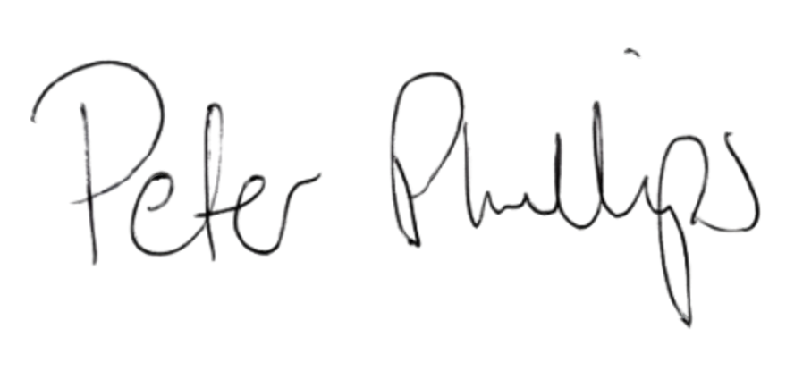 Peter Phillips signature, founder of Portello